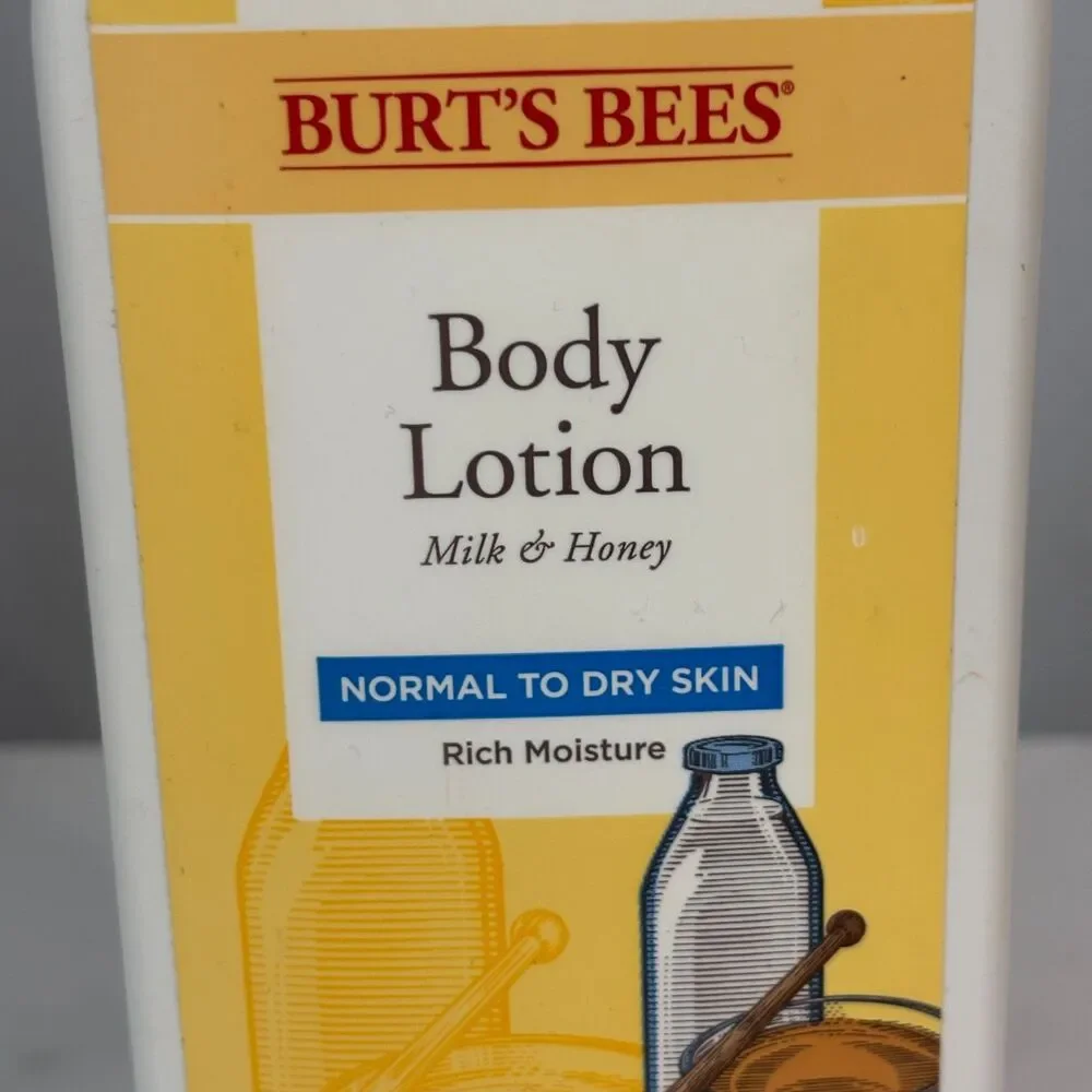 Burt's Bees Body Lotion Pump Bottle Milk & Honey Normal to Dry Skin 12oz NEW